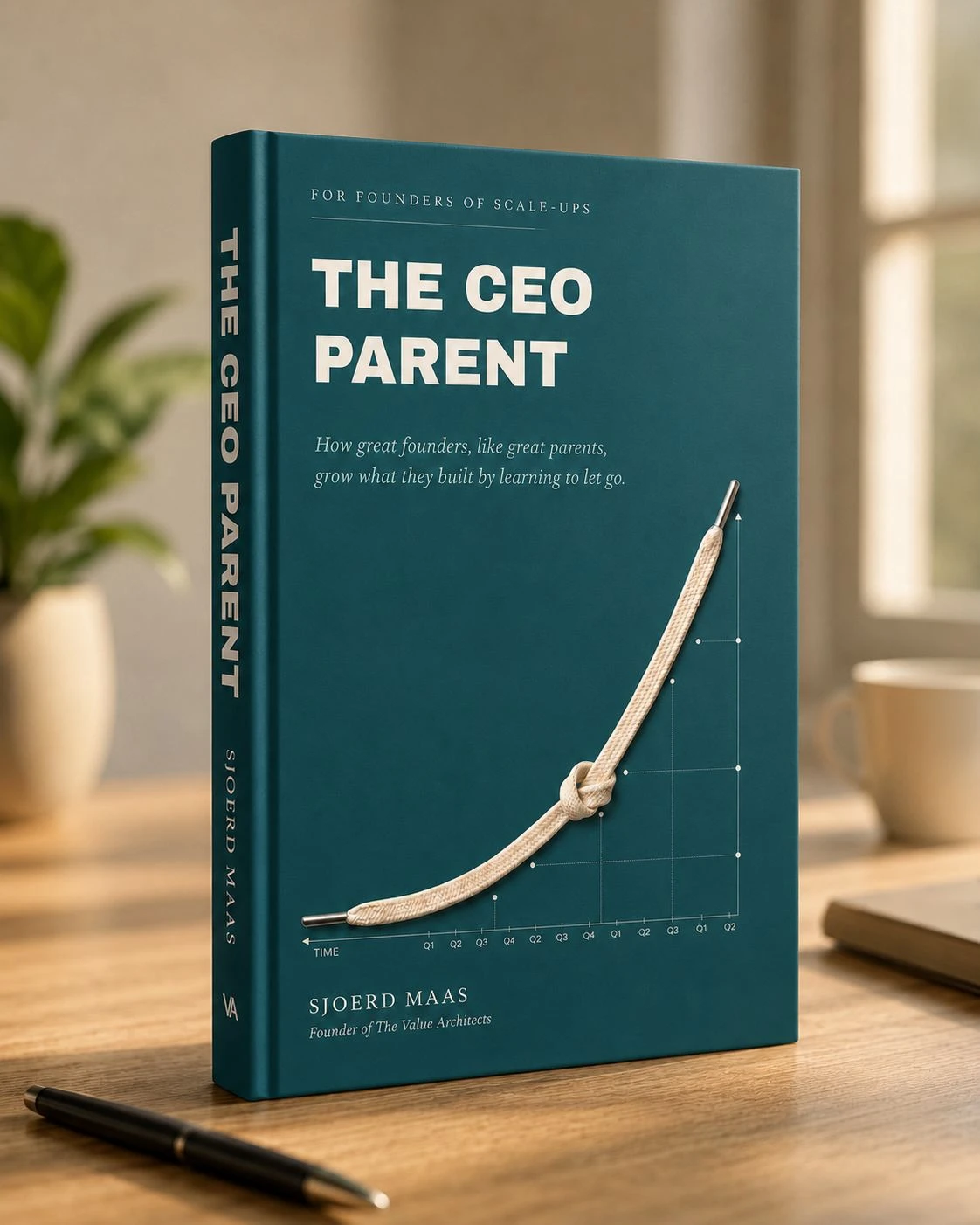The CEO Parent — book cover on a desk